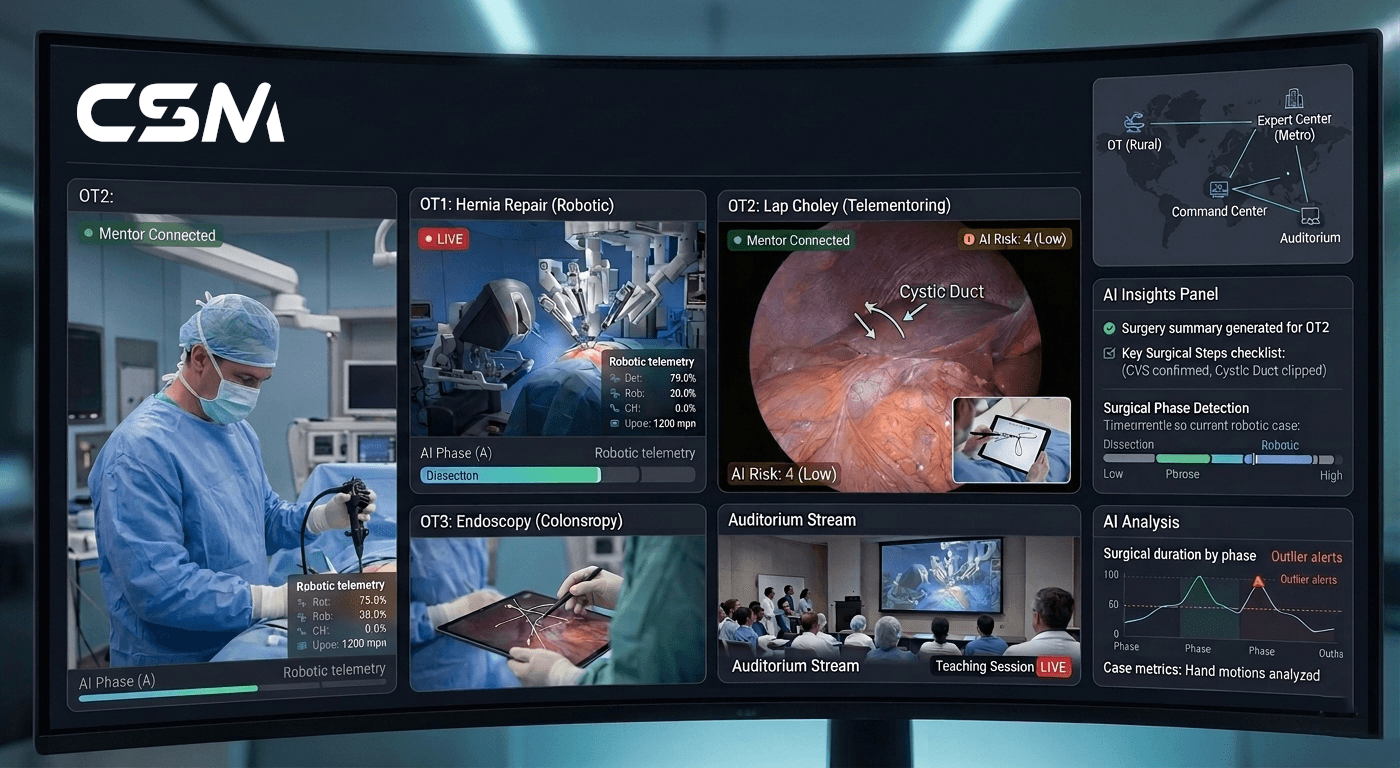 CSM connected surgical workflow interface